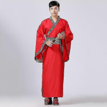 (3XL, Red) Mens Hanfu Traditional Costumes Clothing