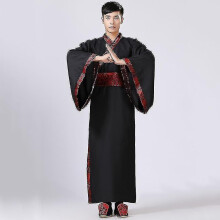 (M 160-165CM, Redblack) Mens Hanfu Traditional Costumes Clothing