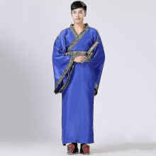 (L 165-170CM, Blue) Mens Hanfu Traditional Costumes Clothing