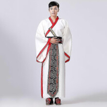(XL 170-175CM, Redwhite) Mens Hanfu Traditional Costumes Clothing