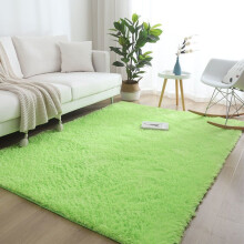 (Light green, 100×200cm) A thick plush carpet for the living room and a stain-resistant carpet for the bedside in the bedroom