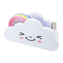 Tape Dispenser Cloud Shaped Holder with Rainbow Tape for Gift Wrapping, Box Sealing, and Document Closure