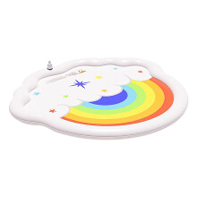 Splash Pad for Kids and Dogs, 68 Inch PVC Outdoor Sprinkler Mat, Backyard Fountain Play Mat for Lawn and Campsites