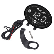 Wasserdichter 9-24V Motorrad-LED-Spannungsanzeige Digitaler ABS-Batteriemonitor