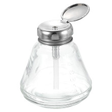 Solvent Alcohol Dispenser 180ml Conical Pump Bottle with Plastic Tube and Aluminum Core for Acetone and Nail Polish Remover