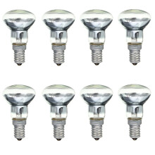 R39 E14 30W 220V Headlight Bulbs Pack of 8 for Lava Lamp and Clear Reflector Spot Light Fixtures