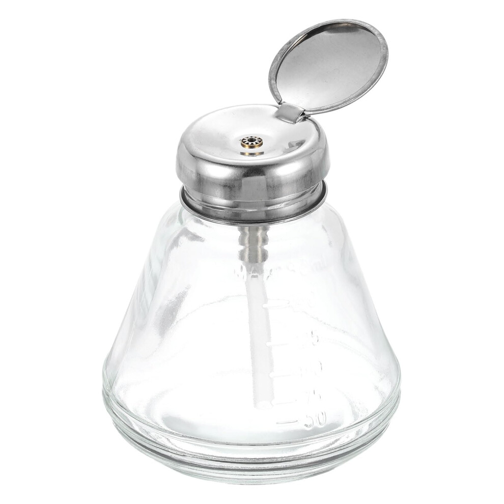 Solvent Alcohol Dispenser 180ml Conical Pump Bottle with Plastic Tube and Copper Core for Acetone Nail Polish Remover