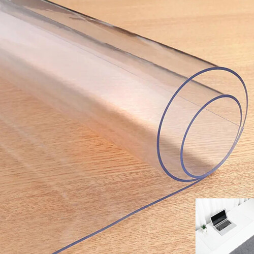 PVC Desk Mat, Office Chair Floor Protector, Transparent Desk Pad, 130cm ...
