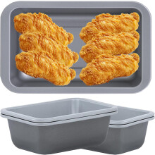 Set of 6 Air Fryer Rectangular Dishes Mini 16.5cm Non-Stick