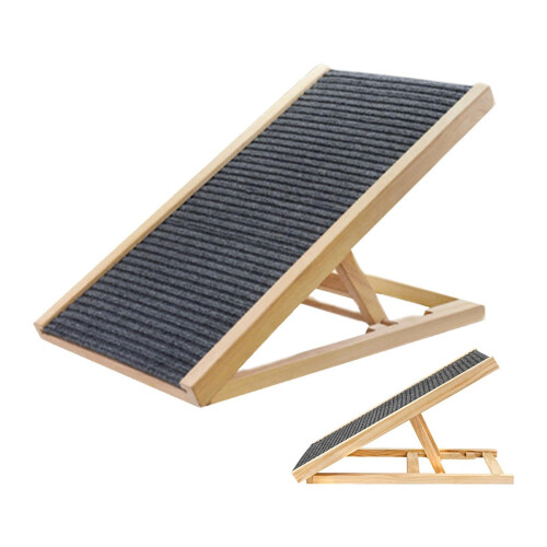 Cat Scratch Ramp Adjustable Cat Ramp Scratcher, Adjustable Wooden Ramp for Cats, Scratching Pad for ...