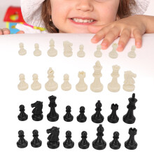 Mini PS Kunststoff-Schachfiguren-Set 49 mm Schwarz Weiß für Party & Entspannung