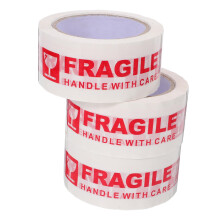3 Rolls Fragile Warning Tape, Brown Moving Packaging Tape, Durable Warning Bands for Caution Signs and Shipping