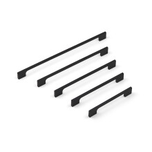 (288mm Handle) Matt Black Slim Cabinet Handles Modern D-Bar