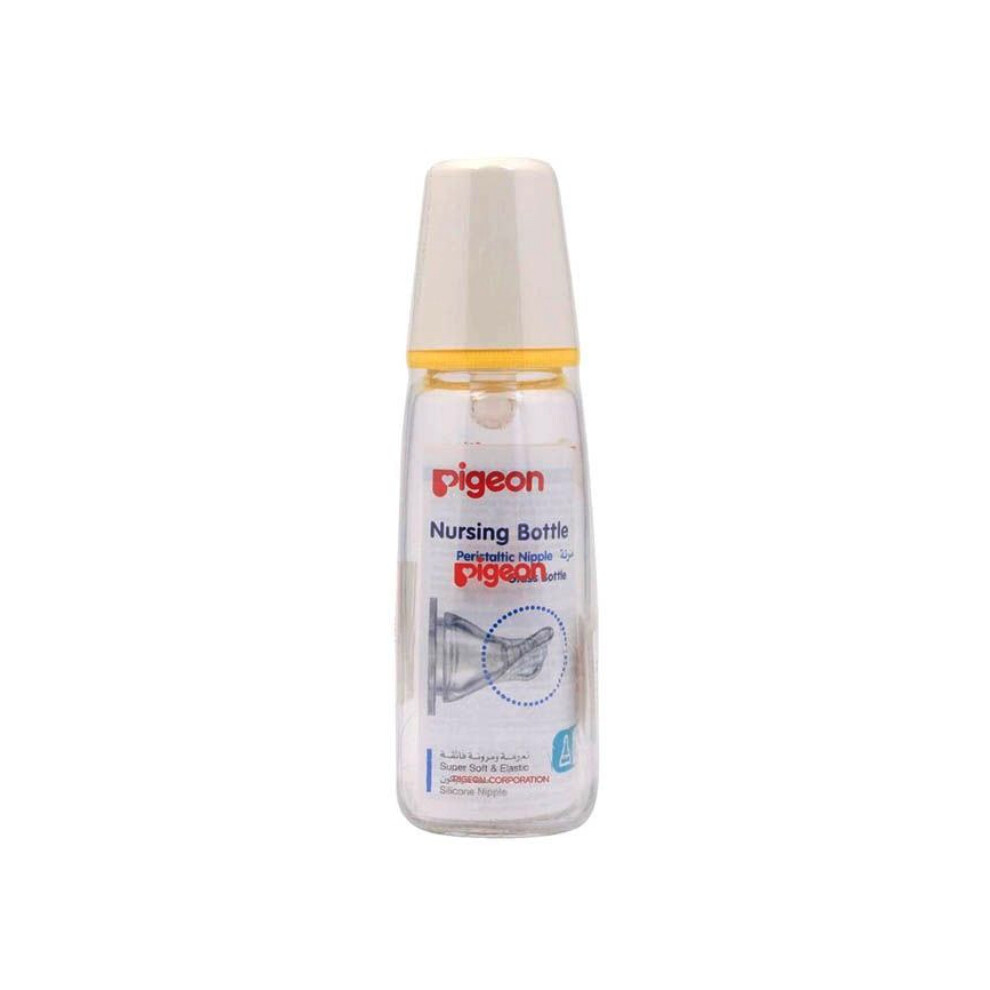 Pigeon Glass Feeding Bottle K-6  (3 months and above) | Superior Glass Quality, Maintains Hygiene - 200ml