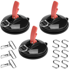 Suction Cup Hooks 3 Pack, Heavy Duty Suction Cups with Hooks for Car Awnings, Tents, Motorhome, Camping Use