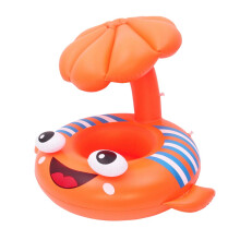 Baby Inflatable Swimming Ring with Seat and Awning for 1-4 Years - 3D Cartoon Design, Durable Material, Safe and Comfortable