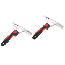 Cleaning Brush Set for Horses - 2 Piece Rubber Sweat Scraper and Range Comb, Assorted Colors, 18x15.8cm