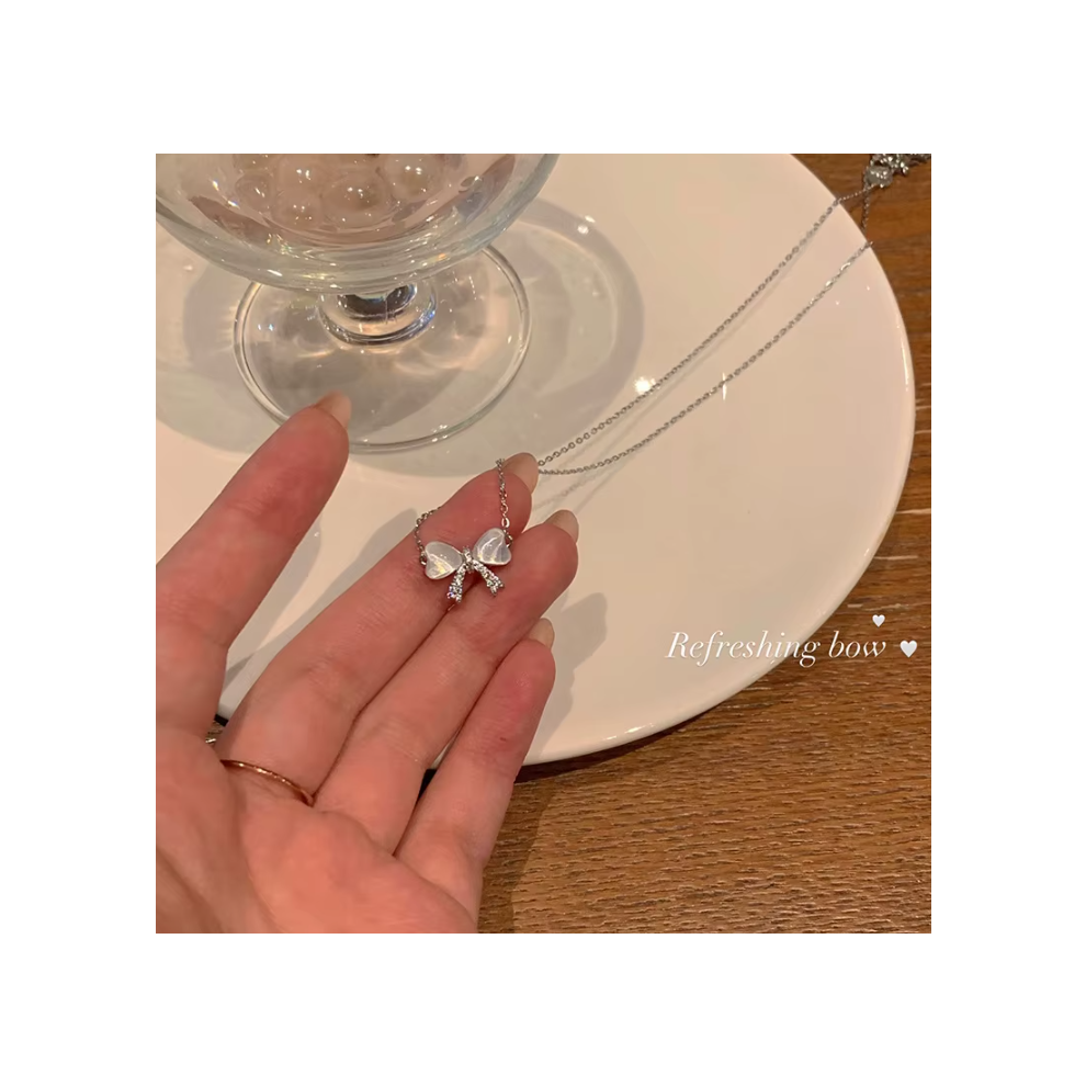 Photos - Pendant / Choker Necklace (07) Fashion Simple Stainless Steel Cross Necklaces for Women Luxury Design Metal Zircon Clavicle Chain Choker Jewelry Birth