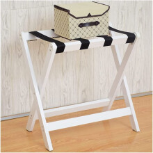 Luggage Rack for Guest Room, Folding Suitcase Stand, White Storage Rack 60x40x60cm, Clothes Rack for Bed Use