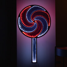 60cm Light up Hanging Christmas Lollipop Infinity Light Decoration with Spinning Effect