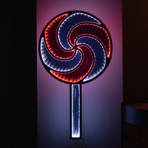 Premier 60cm Light up Hanging Christmas Lollipop Infinity Light Decoration with Spinning Effect