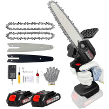 Mini-Kettensäge, verbesserte Sicherheitsverriegelung, 6-Zoll-Mini-Elektro-Kettensäge, kabellos 2
