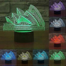 3D-LED-Licht mit Touch-Schaltersteuerung im Stil des Sydney Opera House