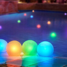 4 stücke Pool Float Licht 3 Zoll Runde Glowing Pool Glowing Ball Farbwechsel Pool Dekoration Led Glowing