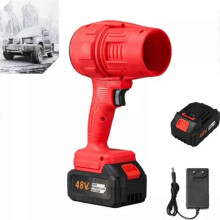 (Rosso) Soffiatore Turbo Jet, spolveratore ad aria compressa Turbo Super Power senza fili