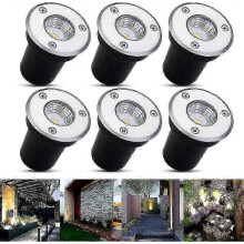 Faretto da incasso a terra a 6 LED, lampada da pavimento da incasso da 3W per esterni, faretto da incasso