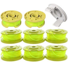 Confezione da 8 bobine di ricambio per tagliabordi con copritappo compatibili con Ryobi One Plus+ AC80RL3