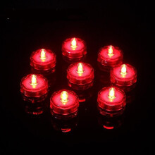 (M)Set mit 12 tauchfähigen LED-Lichtern: Wasserdichte, flammenlose Teelichter für Teiche und Feiern