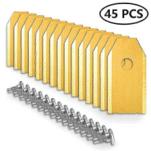 Ersatzklingen für Mähroboter, 45 Stück, Mähroboterklingen, 35 x 18 x 0,75 mm, Ersatzklingen aus goldenem