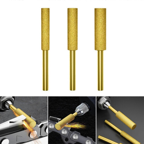 (4.8mm)10pcs Chainsaw Sharpener Chainsaw Sharpening Grinding Stones Chainsaw Burr Grinding Stone File 1