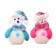 2 Stück Schneemann-Bär-LED-Lichter, entzückende dekorative Feiertagslichter