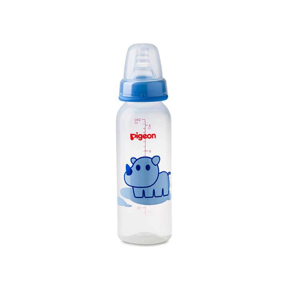 Pigeon Slim Neck Animal Decorated Bottle (4 months of age and above) |Comfortable Handling, Supports Development - 240ml