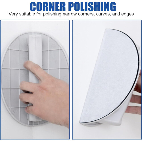 Multifunctional Semi-Circular Angle Sanding Tool Set with 10 Sandpapers for Corner Wall Smoothing, 2 Pack 2