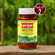 Priya Bitter Gourd (Karela) Pickle – 300g (Pack of 2) | Authentic South Indian Taste | Spicy & Tangy Karela Achar