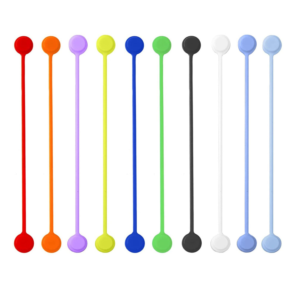 10Pcs Silicone Magnetic Cable Ties Reusable Organizers For Bundling And Managing Cables, Strong Hold, Flexible Design 6038364767509