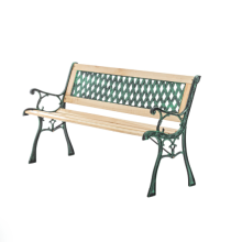 (Cross) BIRCHTREE 3 Seater Outdoor Wooden Garden Bench Cast Iron Legs Park Seat Furniture