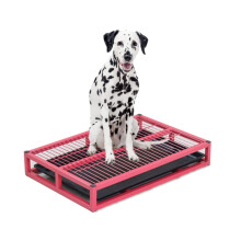 Dog Toilet, Medium and Large Dog Urinal with Tray, Easy Clean Pet Toilet, Size 54x37x8CM, Color Red