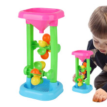 Water Wheel Sand and Water Play Toy - Rotating Wheel Activity Accessories with Hourglass for Sandbox and Pool Fun for Girls