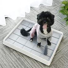 Cat Litter Tray Indoor Dog Potty Training Toilet for Small Dogs and Cats, 383x309x65mm, Puppy Pad with Column Tray