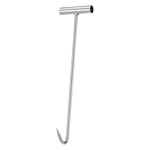 Manhole Hook Tool 60 cm Drain Lid Hook Roller for Lifting Well Covers Single Hook Heavy-Duty Design