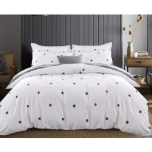 (Super King, Dotted) Printed Duvet Cover Set 3PC Reversible Cover with Pillowcases-Soft Microfiber Quilt Cover in Single, Double & King Sizes