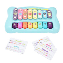 Kleinkind Baby Piano und Xylophon Musikinstrument mit bunten Tasten Blau