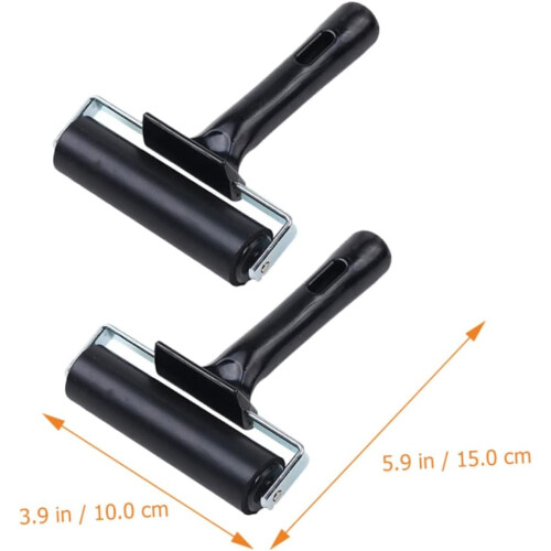 Rubber Printing Rollers 2-Pack for Crafts and Paint Application, Easy to Clean, Smooth Finish, Durable Material 1