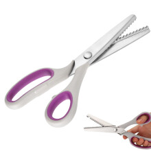 Zigzag Scissors for Fabric and Paper, Serrated Edges, Grey Purple Color, Ideal for Crafting and Sewing Projects
