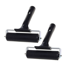 2 Pcs Printmaking Brayers Double Roller for Stamping Adhesive Ink on Black Plastic Surfaces