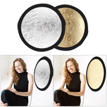 12-Zoll zusammenklappbarer Reflektor Silber & Gold für Portraitfotografie